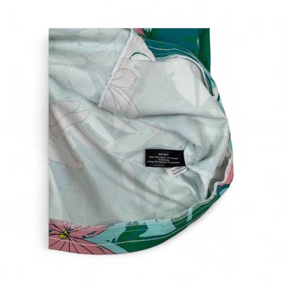 Boston Proper Tropical Floral Skort Size 8 | Green Pink Skort |Built-In Shorts - Picture 6 of 6